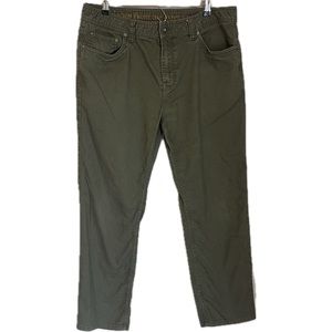 Mens Pants Prana Breathe Green Slim Fit 5 pocket 36 W 30L 166